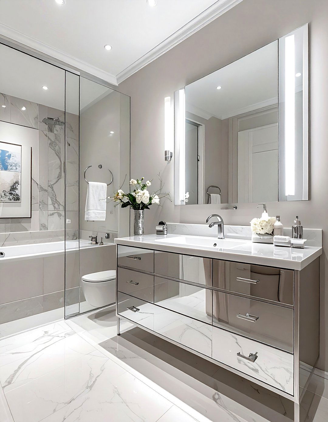 Silver vanity bathroom - 30 silver bathroom ideas