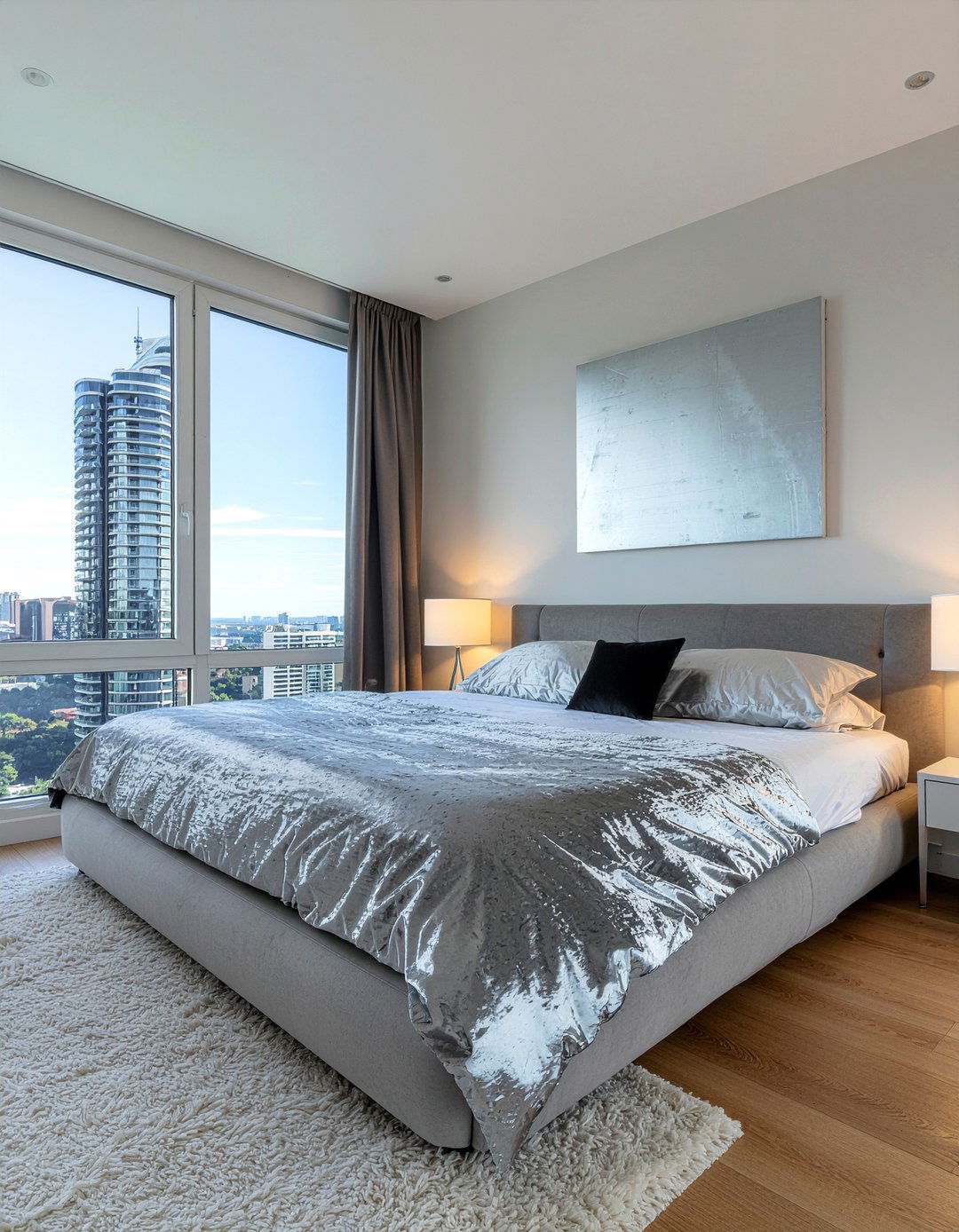 Silver velvet bedding - 30 bedroom velvet bedding ideas