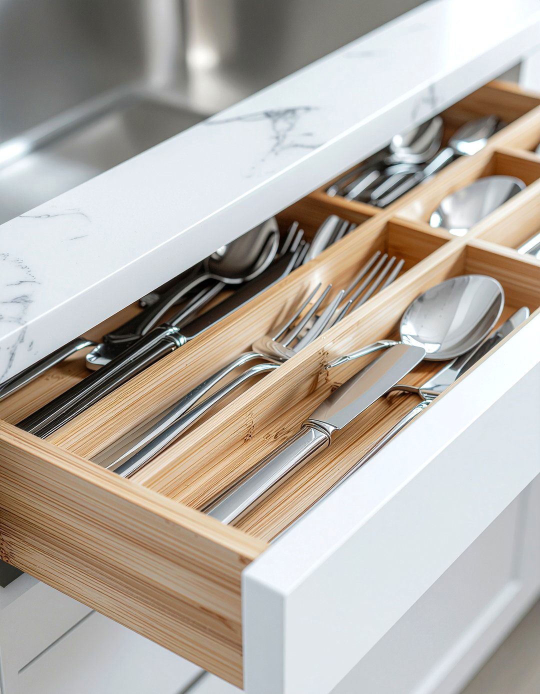 Silverware Drawer Insert - 30 dining room organization ideas