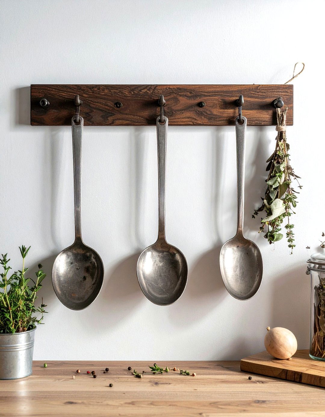 Silverware wall hooks - 30 repurposed decor ideas