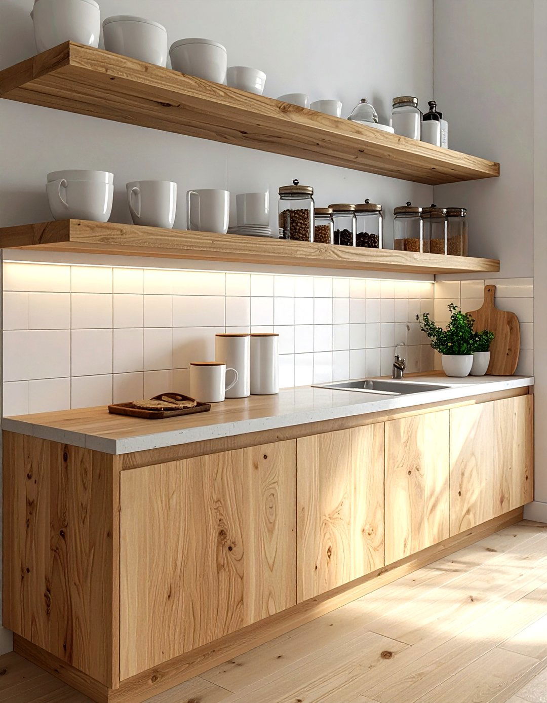 Simple Kitchen Shelving - 30 minimalist home decor ideas