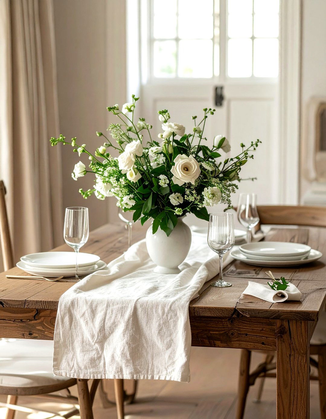 Simple linen runner - 30 Tudor dining room ideas