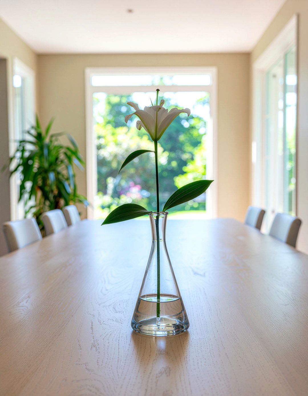 Single Flower Vase - 30 minimalist centerpiece dining ideas