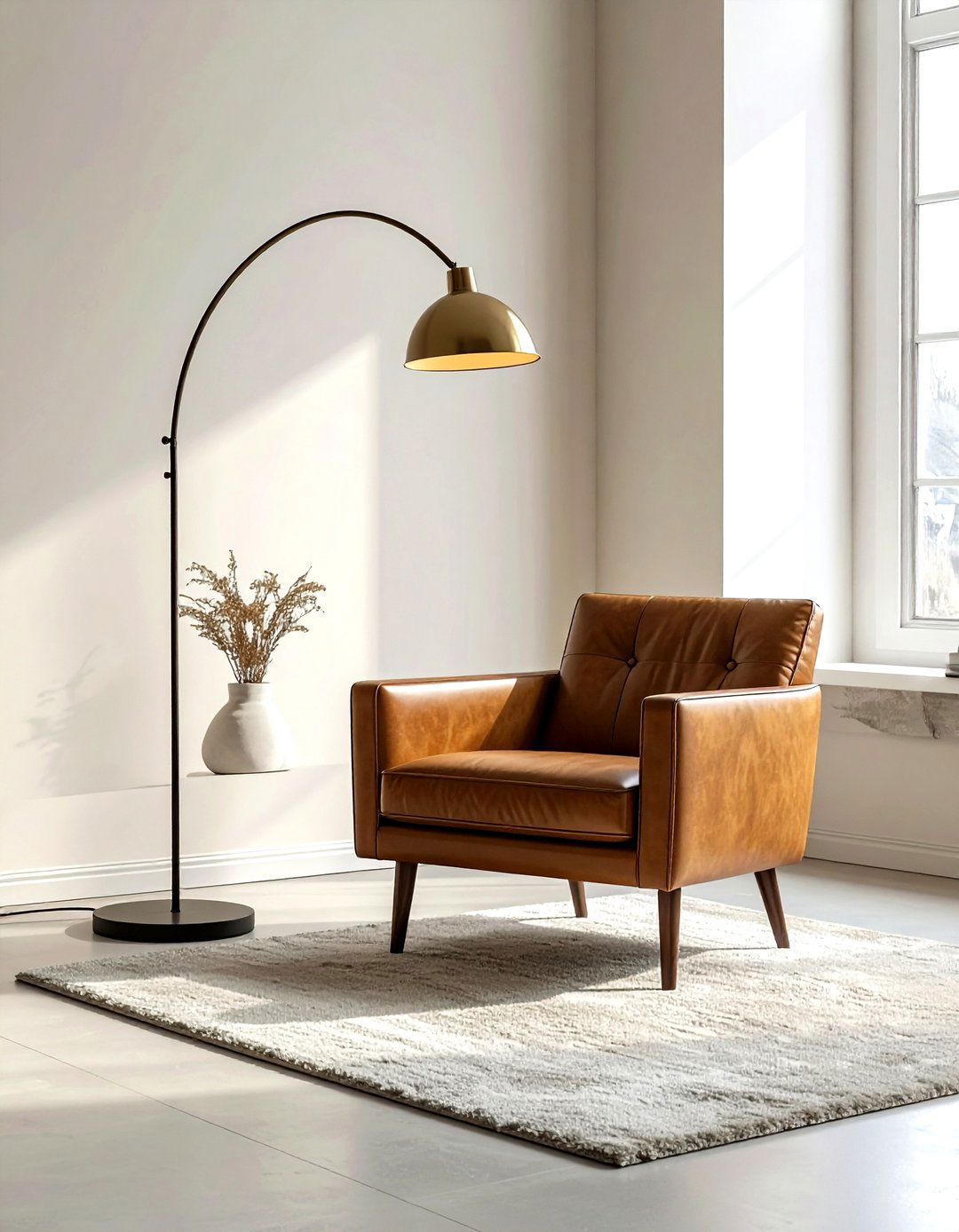 Single Side Floor Lamp - 30 decor asymmetry ideas