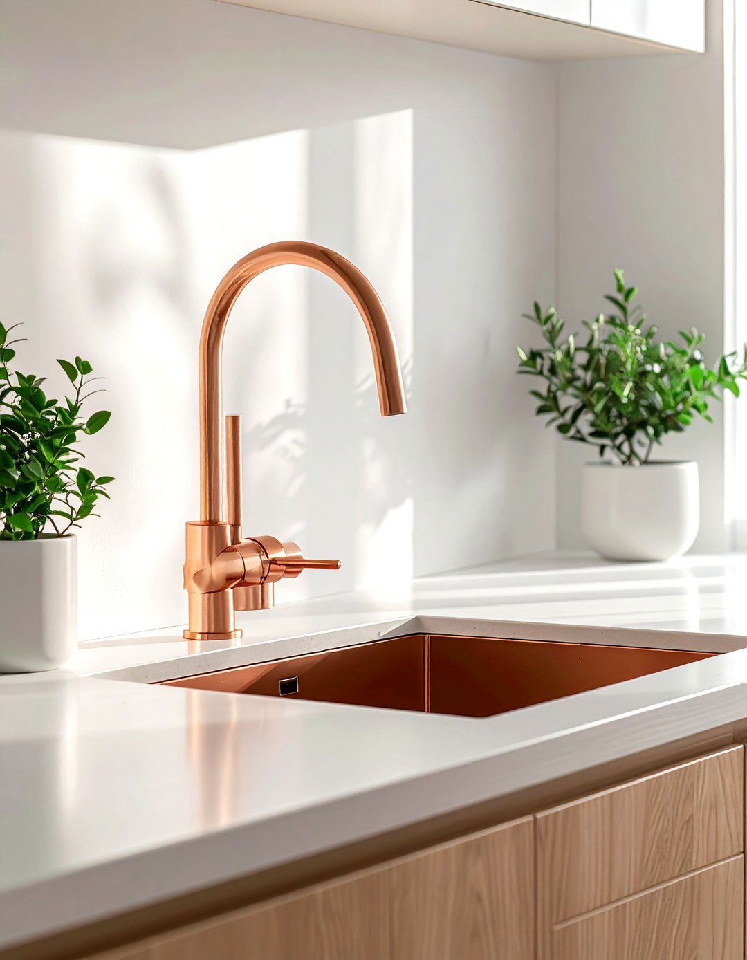 Single handle copper kitchen faucet - 30 copper kitchen faucet ideas