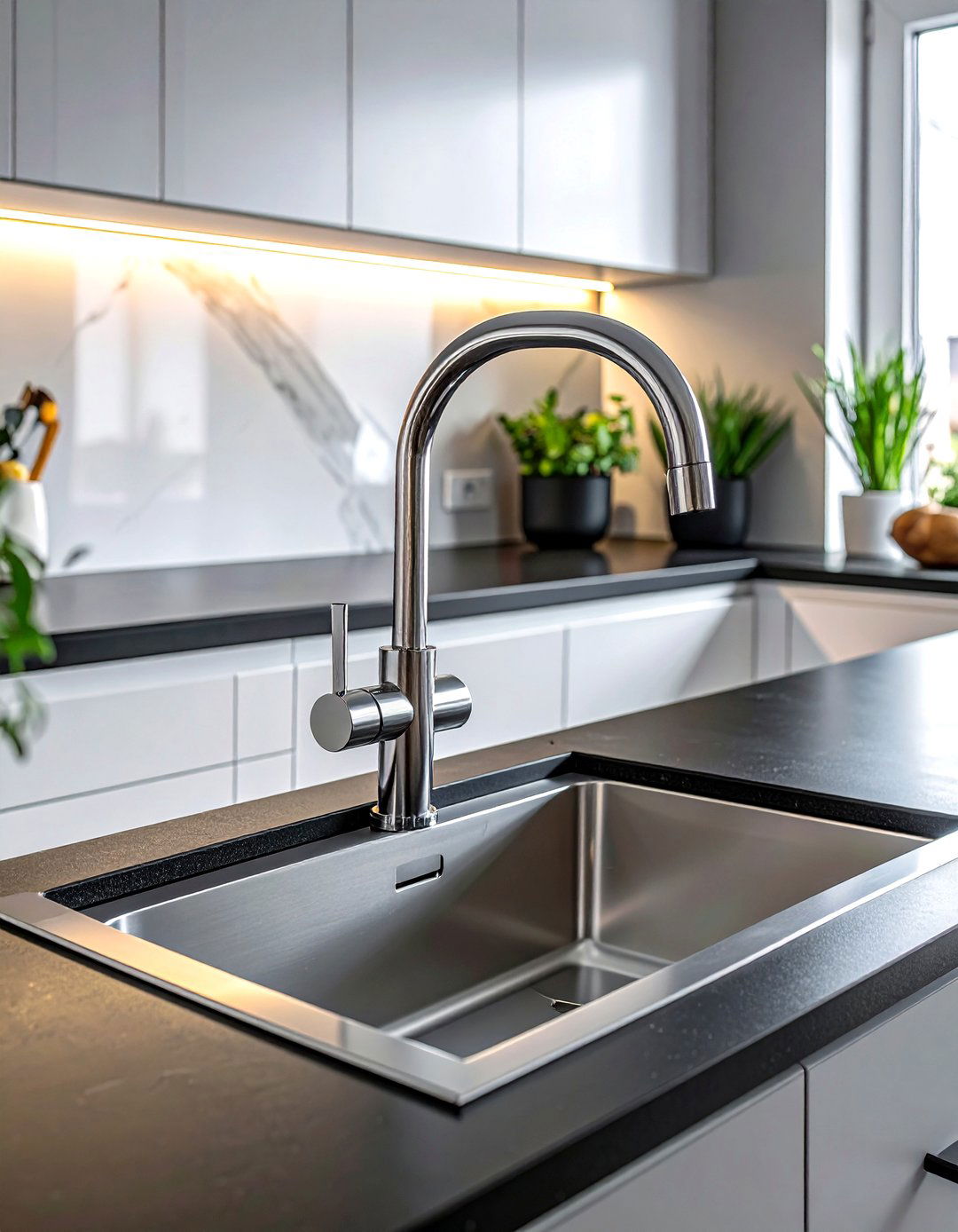 Single handle nickel kitchen faucet - 30 nickel kitchen faucet ideas