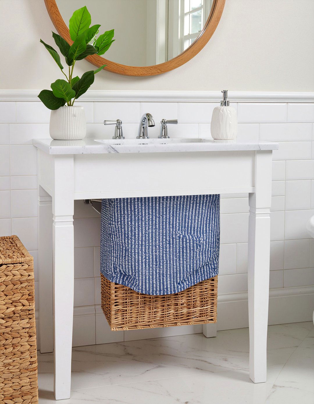 Sink skirt storage - 30 small bathroom storage ideas