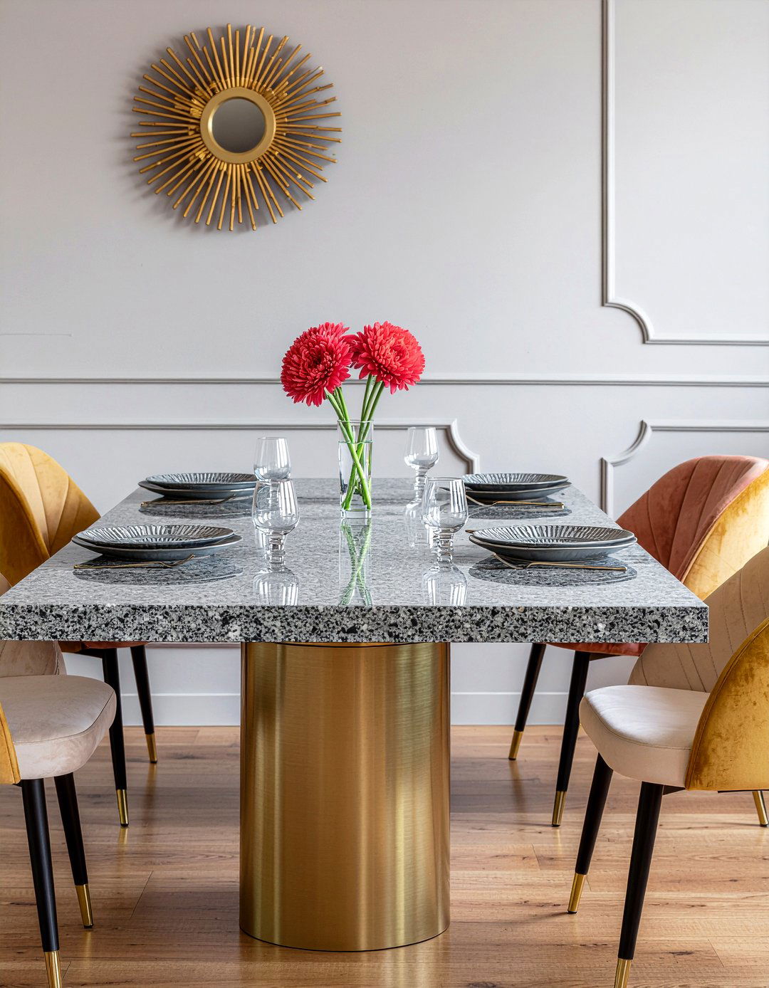 Sintered stone dining table - 30 durable dining room ideas