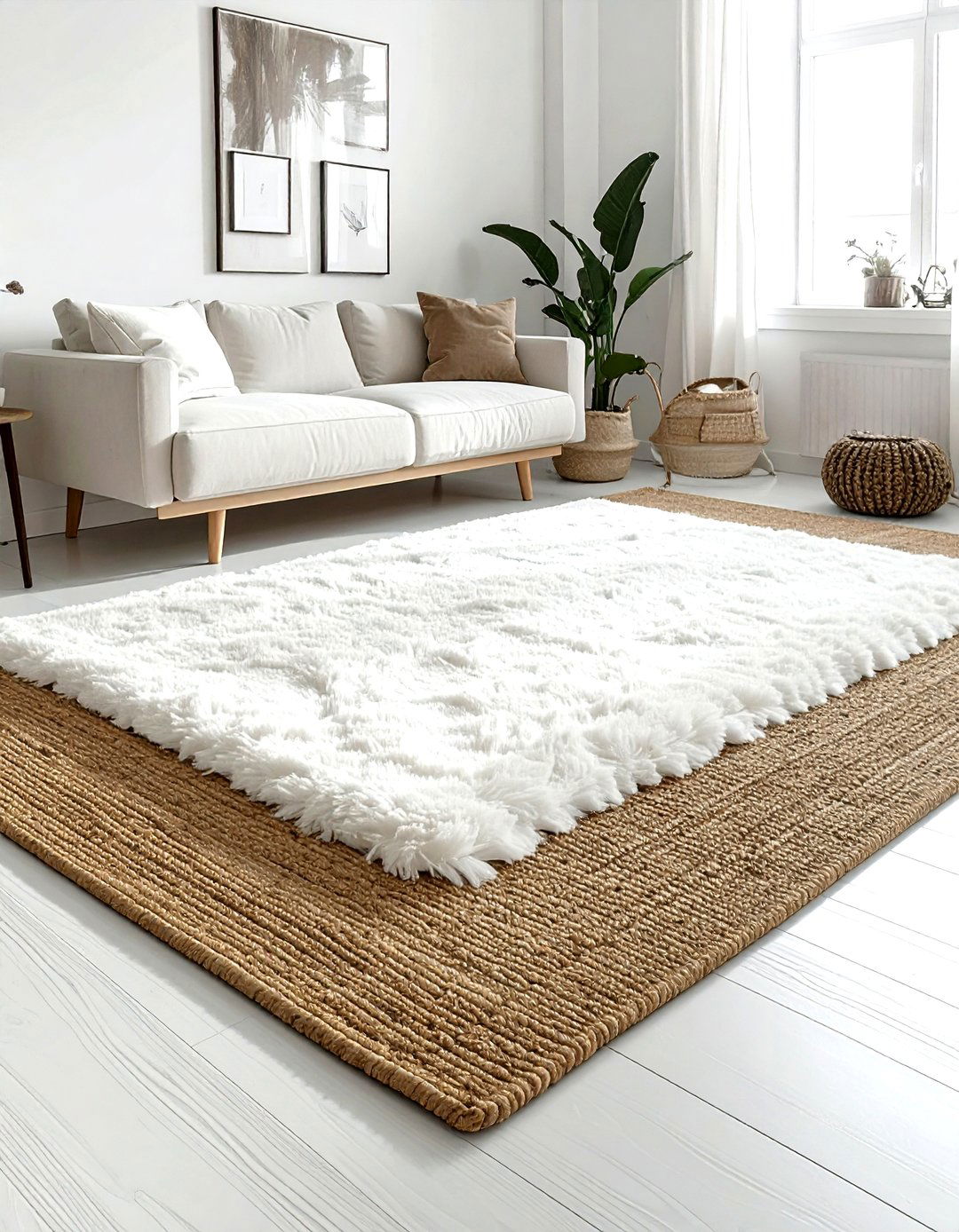 Sisal Floor Plush Rug - 30 dining room texture layering ideas