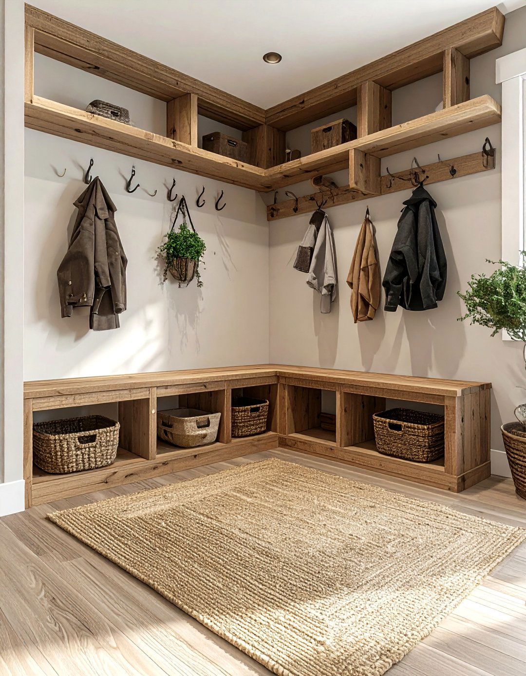 Sisal Mudroom Space - 30 sisal decor ideas