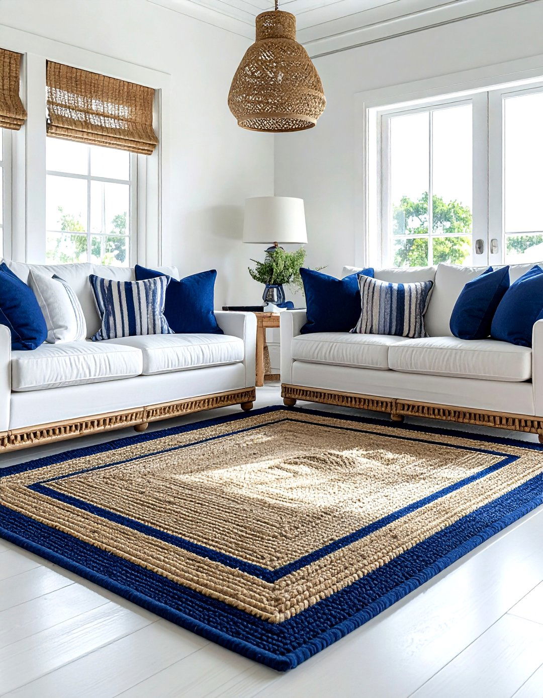Sisal Rug With Navy Blue Border - 30 sisal rug ideas