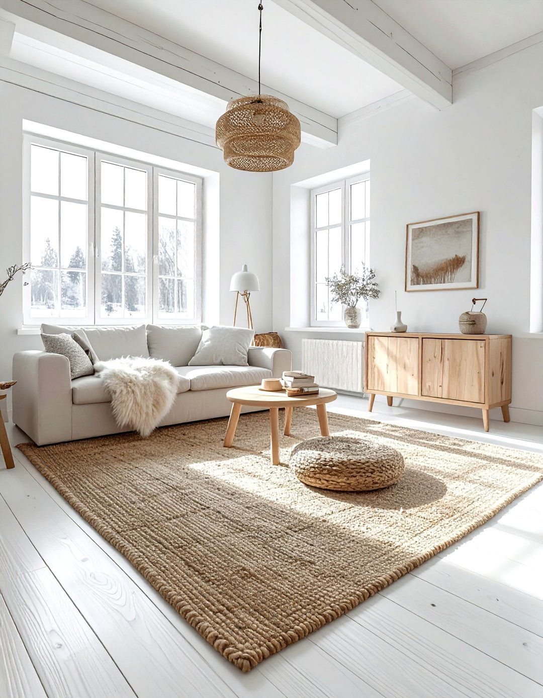 Sisal Scandinavian Room - 30 sisal decor ideas
