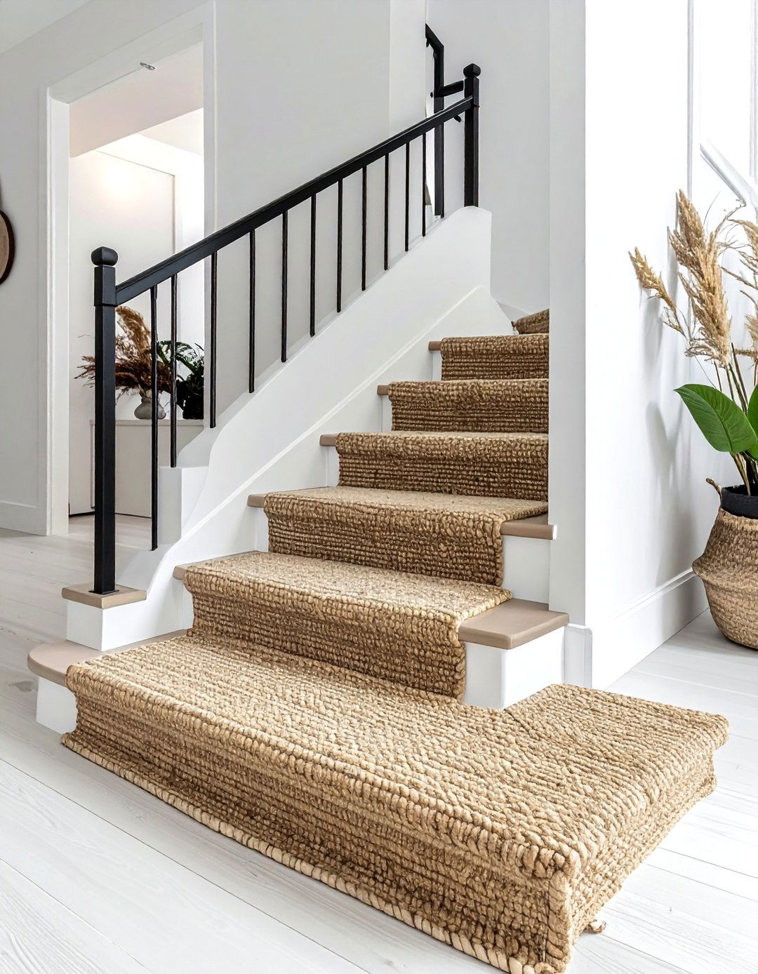 Sisal Stair Runner - 30 stair runner ideas