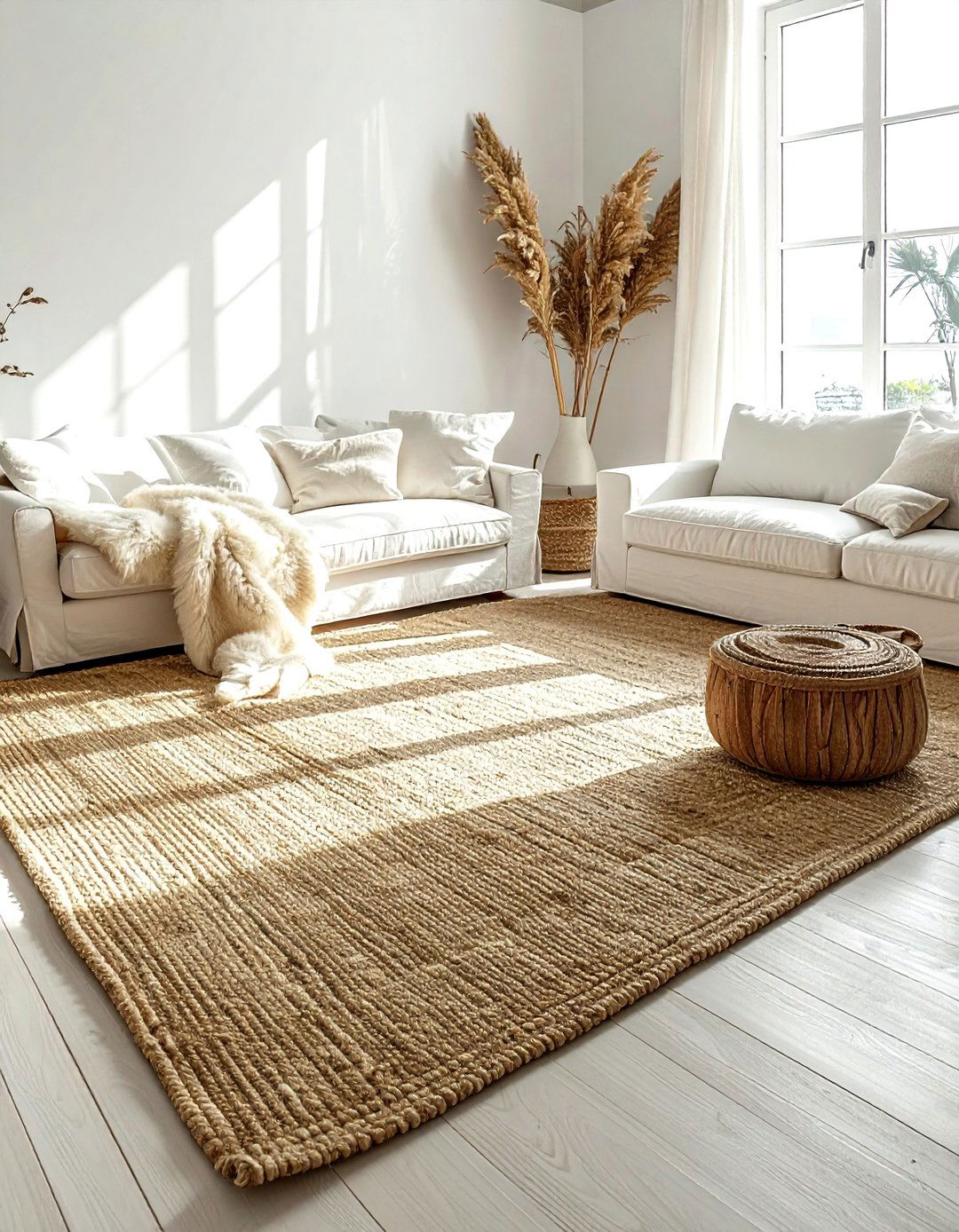 Sisal area rug - 30 bedroom floor design ideas