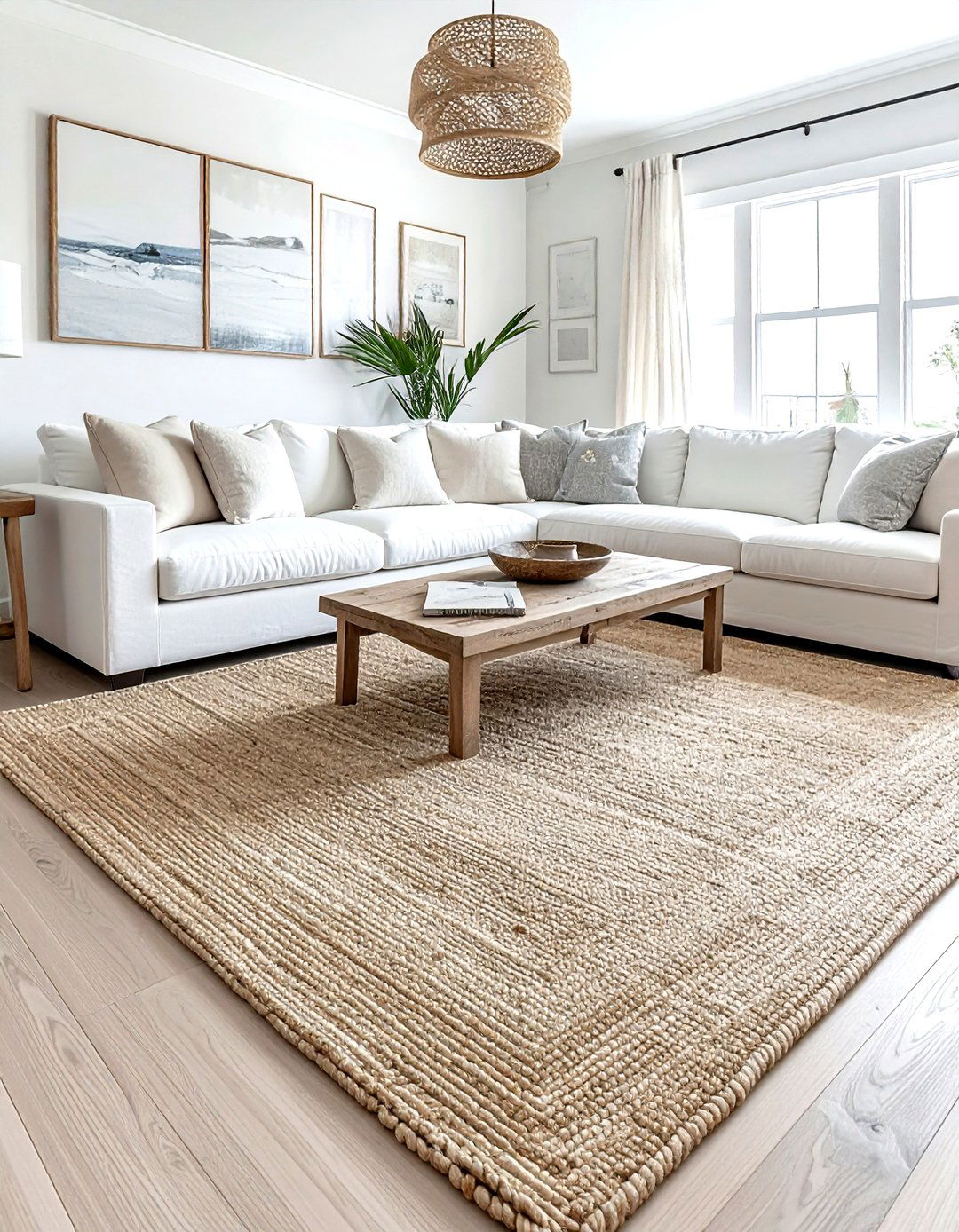 Sisal carpet - 30 coastal decor ideas