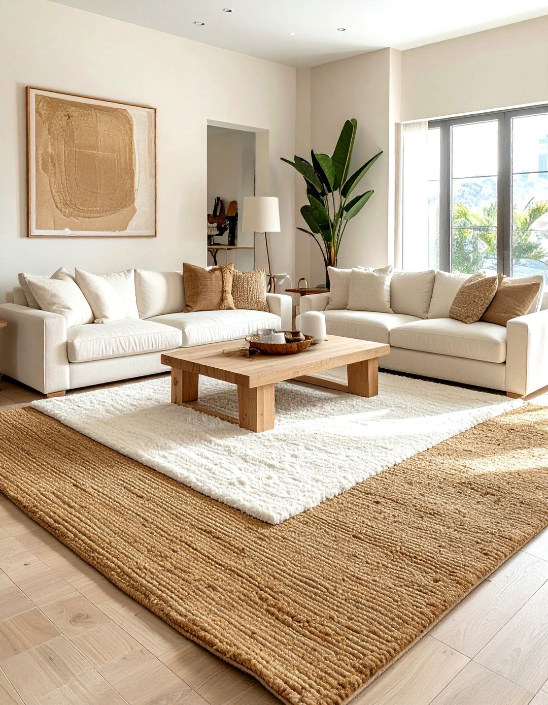 Sisal rug living room - 30 living room texture layering ideas