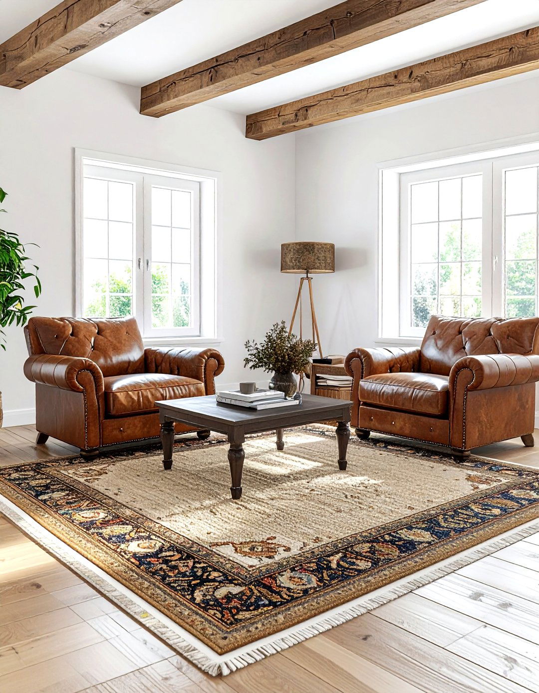 Sisal rug with overlay - 30 updated traditional decor ideas