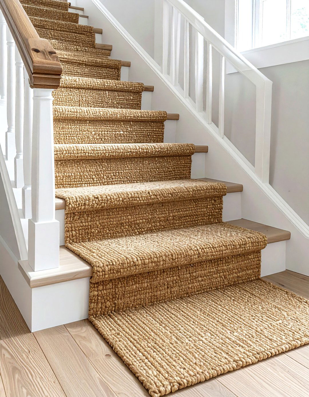 Sisal stair runner - 30 coastal grandmother decor ideas