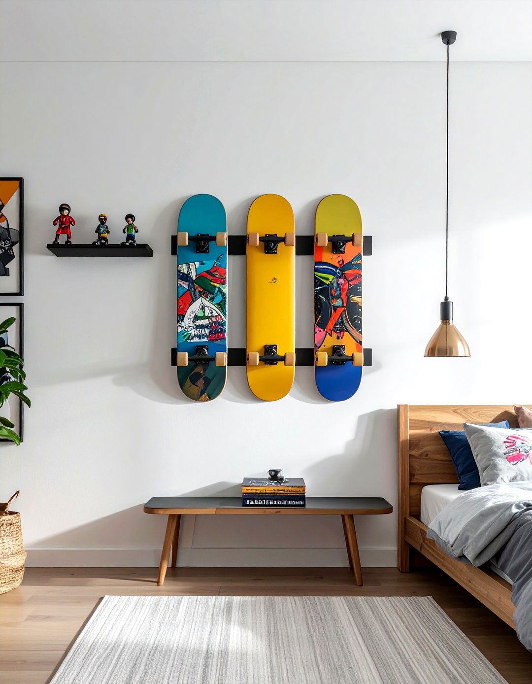 Skateboard wall shelving - 30 repurposed decor ideas