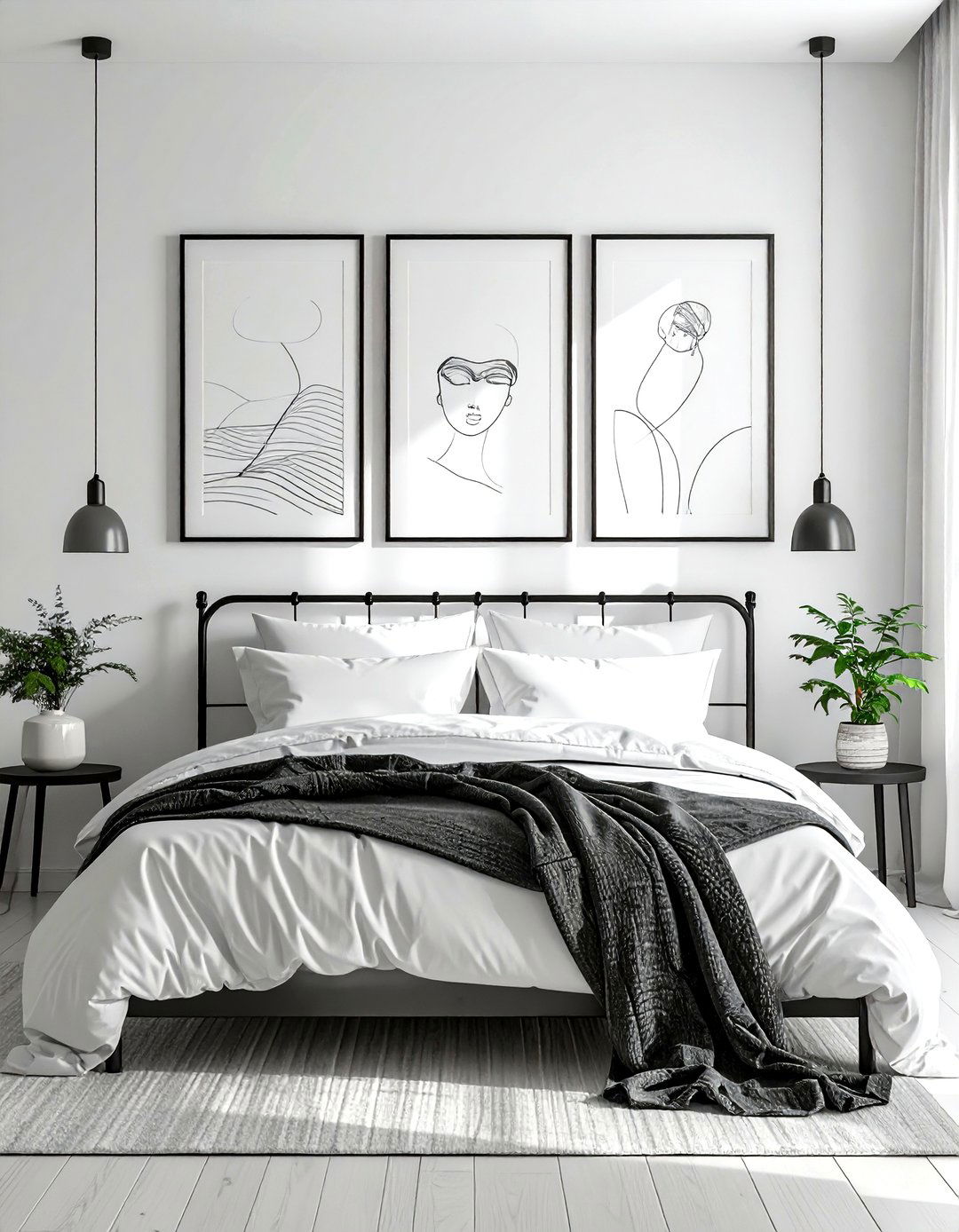 Sketch And Line Art Wall - 30 frame wall ideas