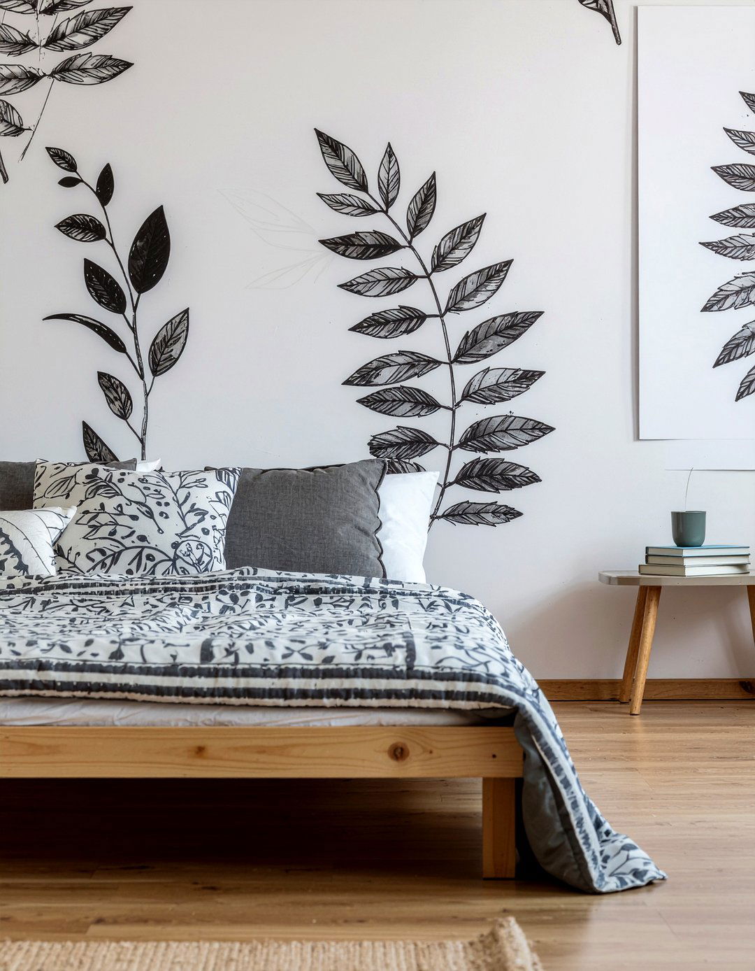 Sketch style botanical wallpaper - 30 bedroom botanical wallpapers