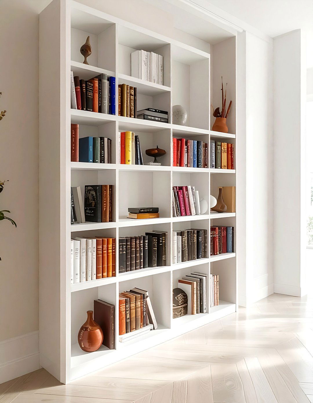 Skinny bookshelf - 30 hallway decor ideas