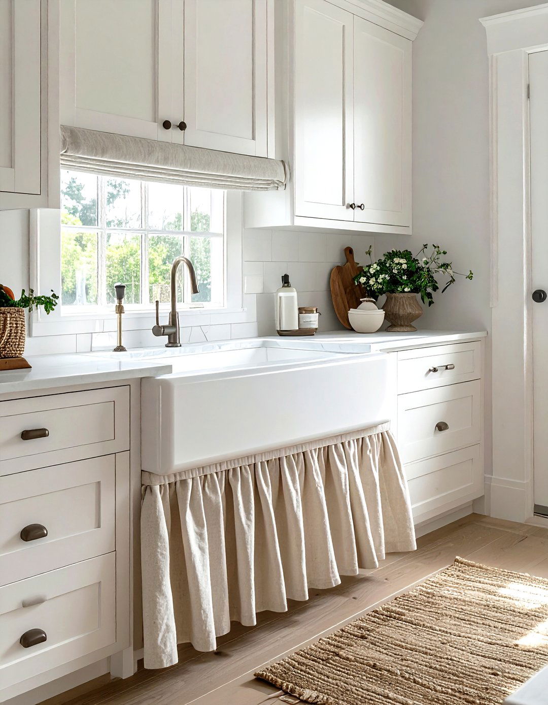 Skirted Lower Cabinets - 30 kitchen charm ideas