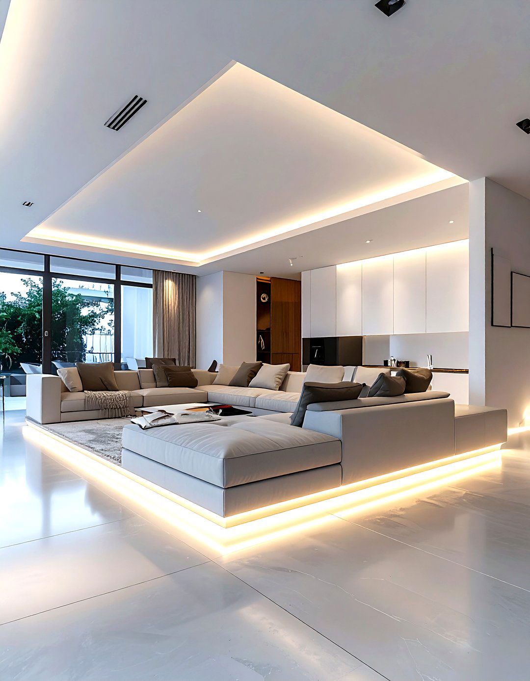 Skirting board led lights - 30 living room led strip lights ideas