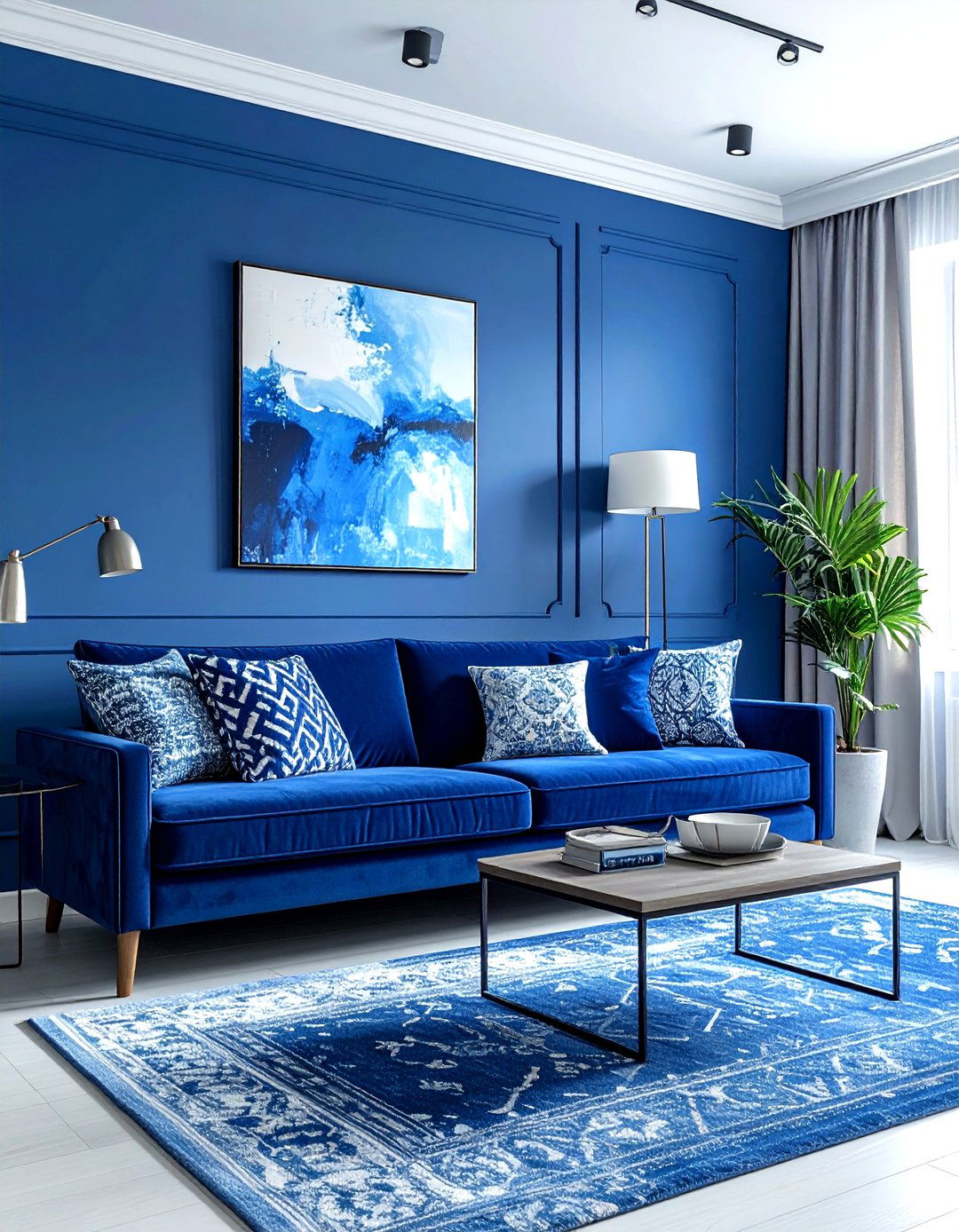 Sky Blue And Navy Living Room - 30 sky blue living room ideas