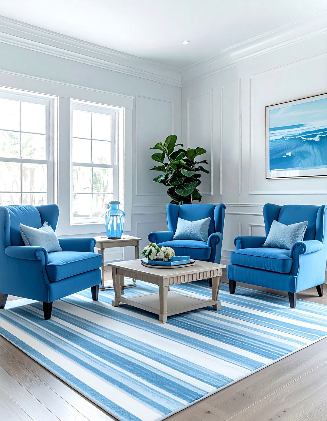 Sky Blue And White Living Room - 30 sky blue living room ideas