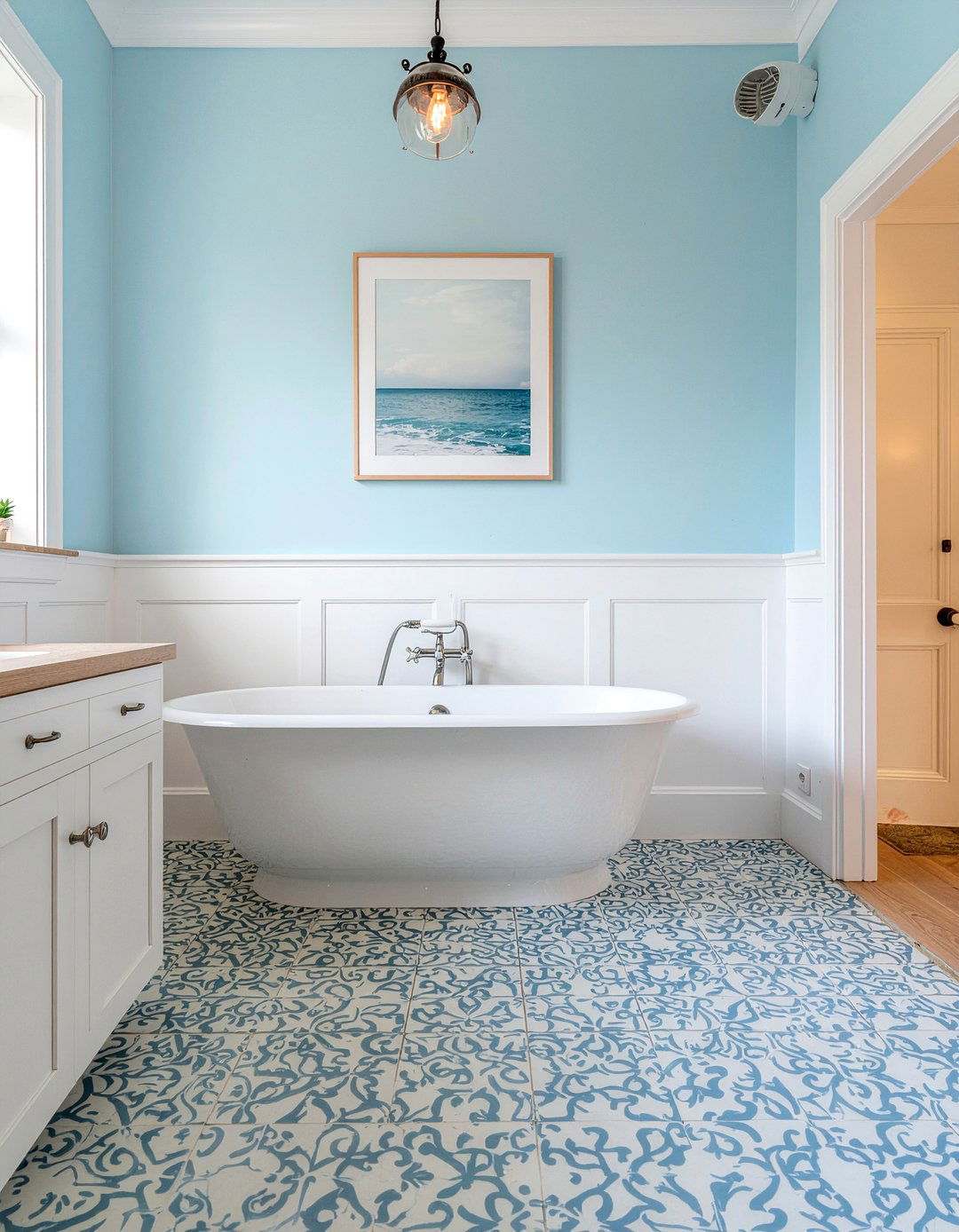 Sky Blue Arabesque Tile - 30 arabesque tile bathroom ideas
