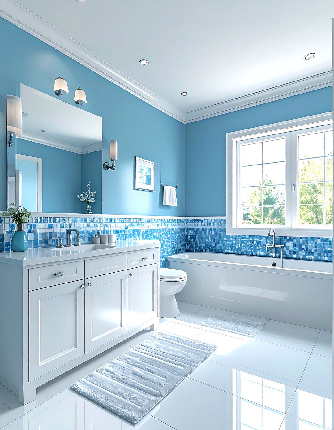 Sky Blue Bathroom - 30 bathroom accent color ideas