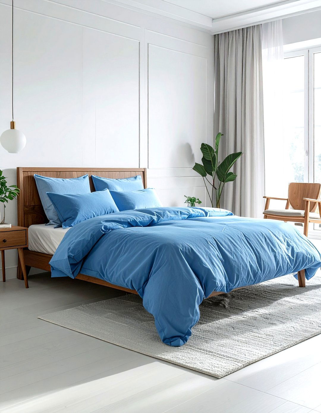 Sky Blue Bedding - 30 minimalist blue bedroom ideas