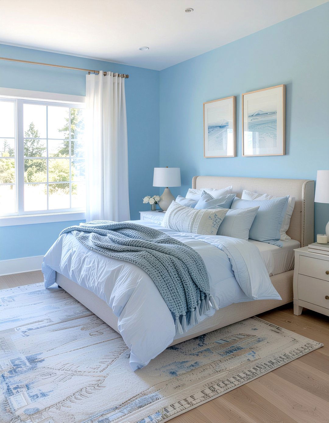 Sky Blue Bedroom - 30 nature themed bedroom ideas