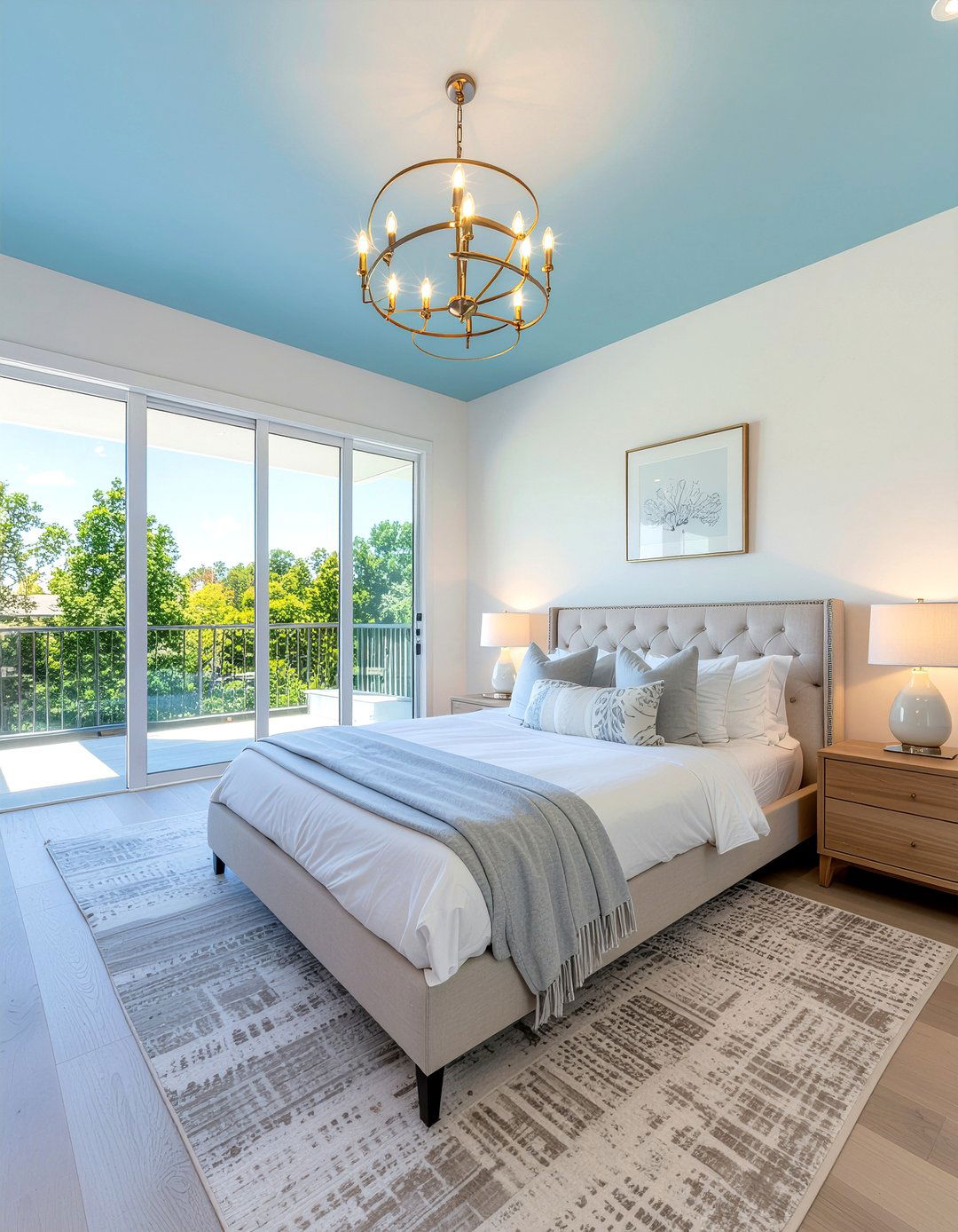 Sky Blue Bedroom Ceilings - 30 cool toned bedroom ideas