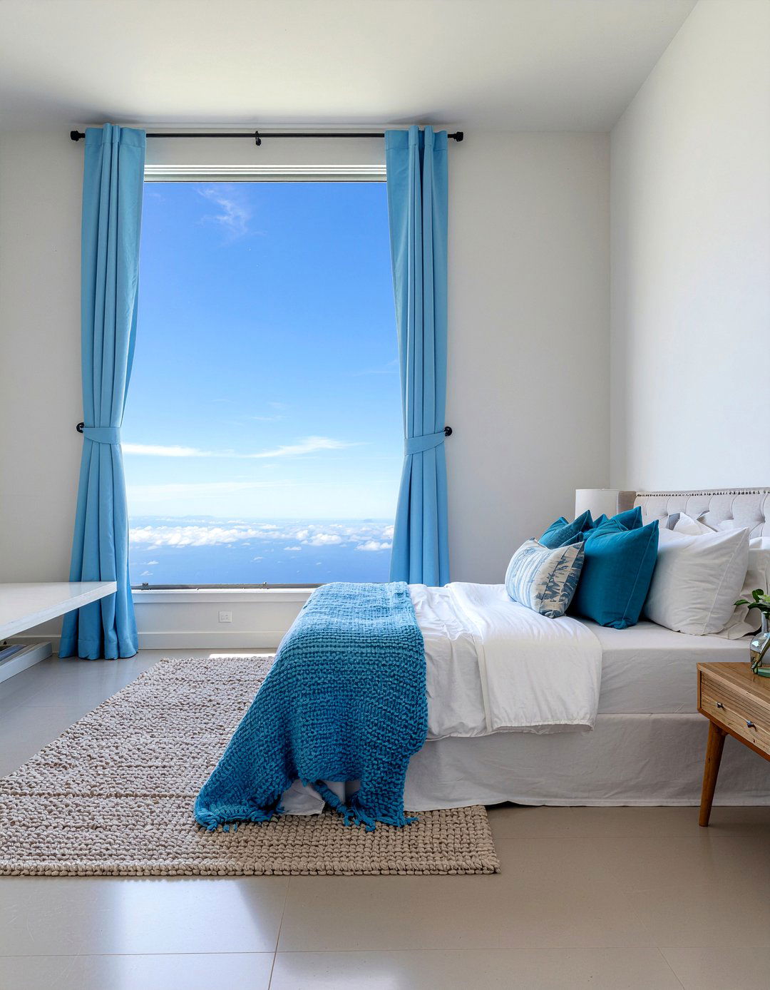 Sky Blue Curtains - 30 pastel bedroom ideas
