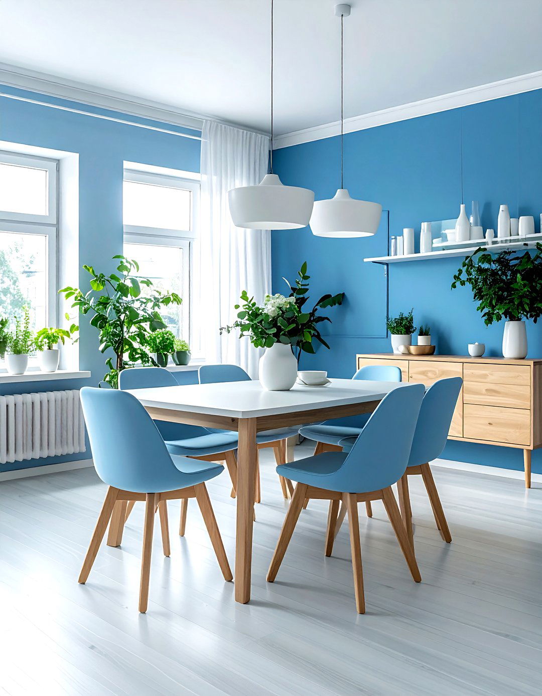 Sky Blue Dining Room - 30 blue dining room design ideas