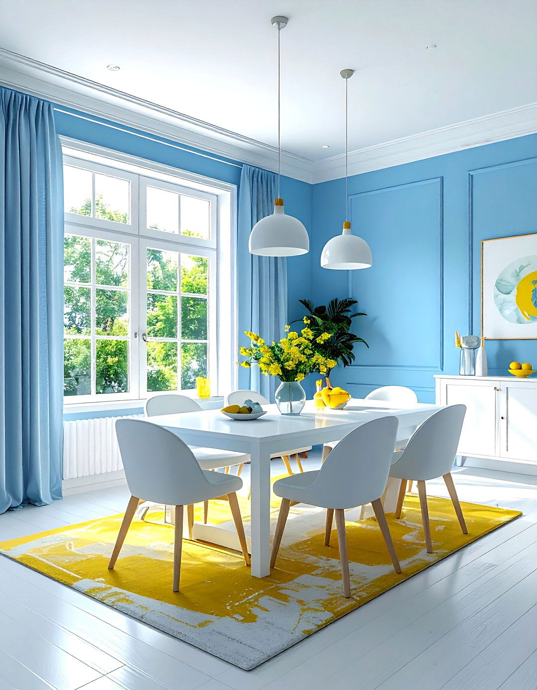 Sky Blue Dining Room - 30 dining room paint color ideas