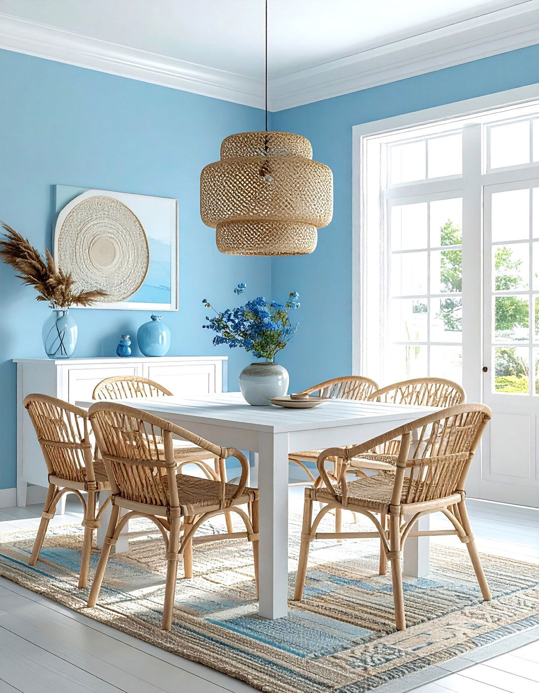 Sky Blue Dining Room - 30 pastel dining room ideas