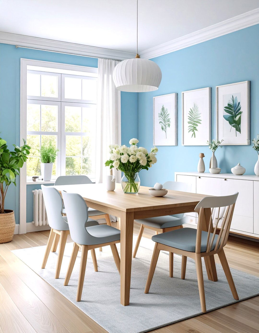 Sky Blue Dining Room - 30 blue dining room decor ideas