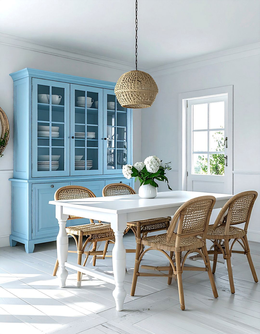 Sky Blue Hutch - 30 painted dining room furniture ideas