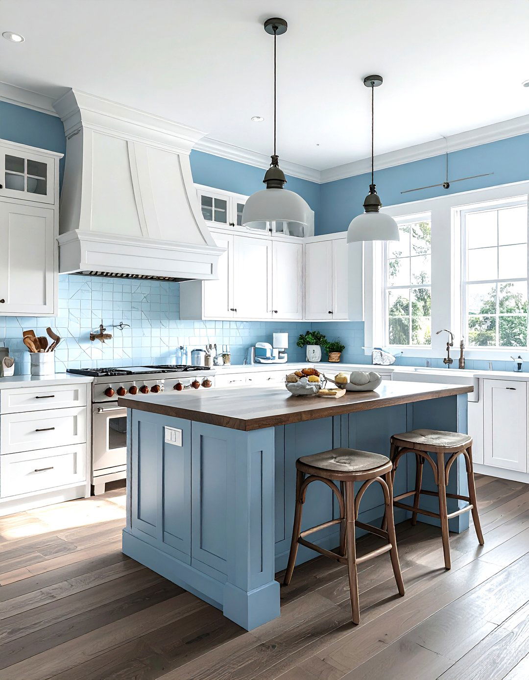 Sky Blue Kitchen - 30 kitchen paint color ideas