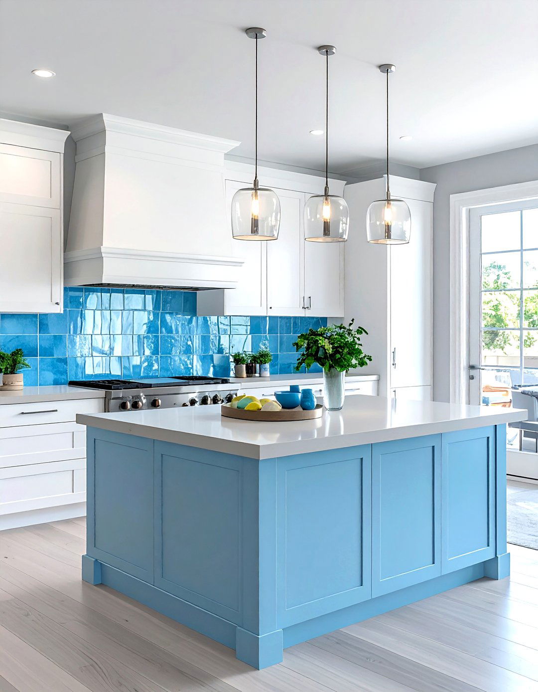 Sky Blue Kitchen Backsplash - 30 kitchen accent color ideas