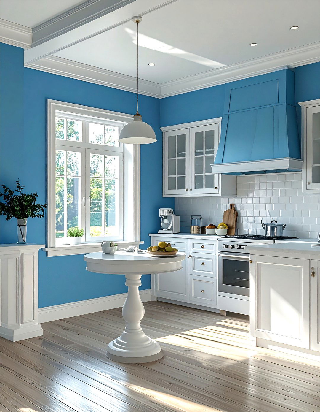 Sky Blue Kitchen Walls - 30 blue and white kitchen ideas