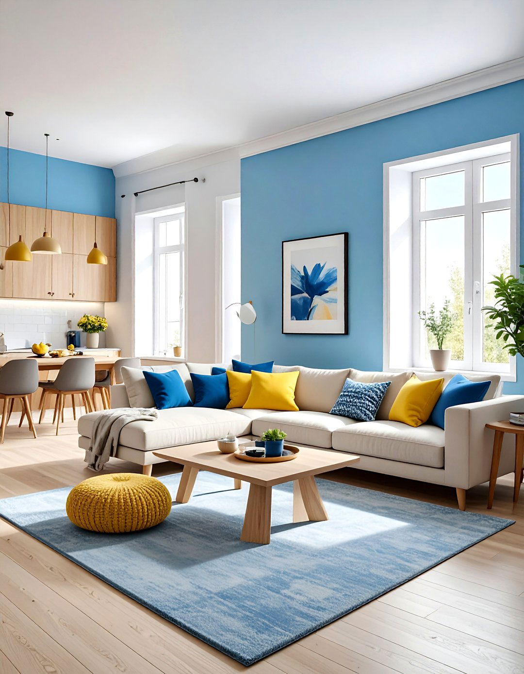Sky Blue Living Room - 30 blue living room design ideas