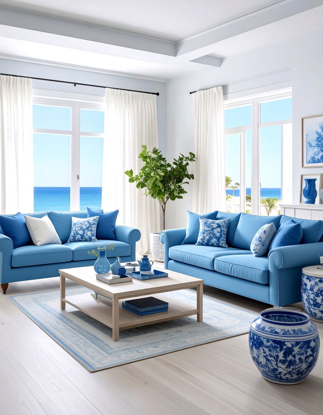 Sky Blue Living Room - 30 living room accent color ideas