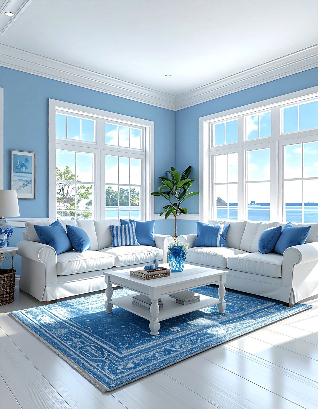 Sky Blue Living Room - 30 living room paint color ideas