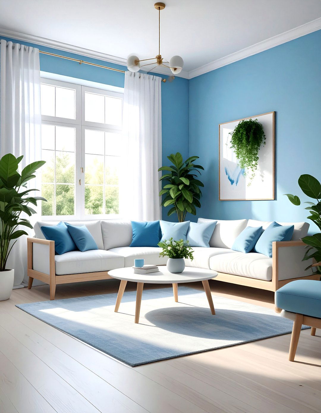 Sky Blue Living Room - 30 blue living room decor ideas