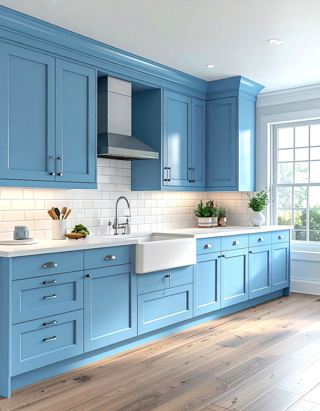 Sky Blue Traditional Kitchen - 30 blue kitchen decor ideas