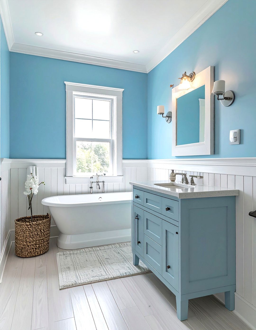 Sky blue bathroom - 30 cool tone bathroom ideas